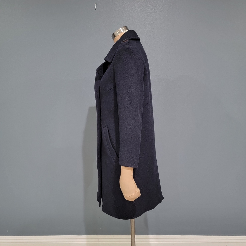 Katherine Hamnett navy blue wool blend pea coat 8 - Picture 7 of 11